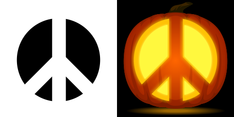 Free Peace Sign Pumpkin Stencil
