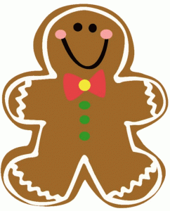 Clipart of gingerbread man running