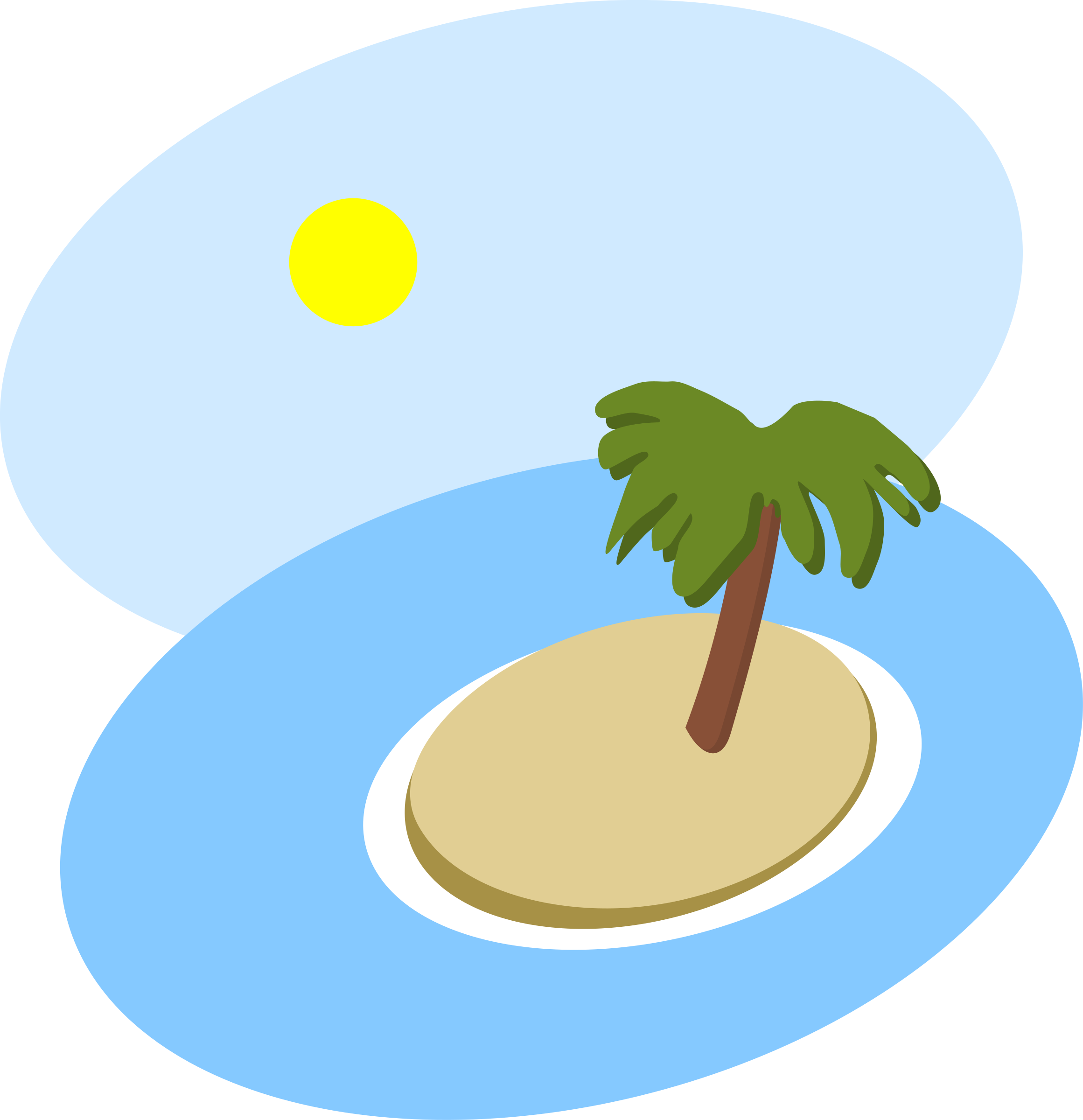 Clipart - Oval island scene