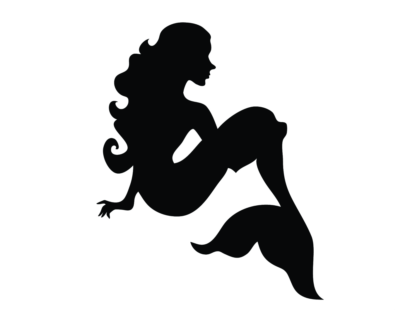 Mermaid clipart black and white outline birthday
