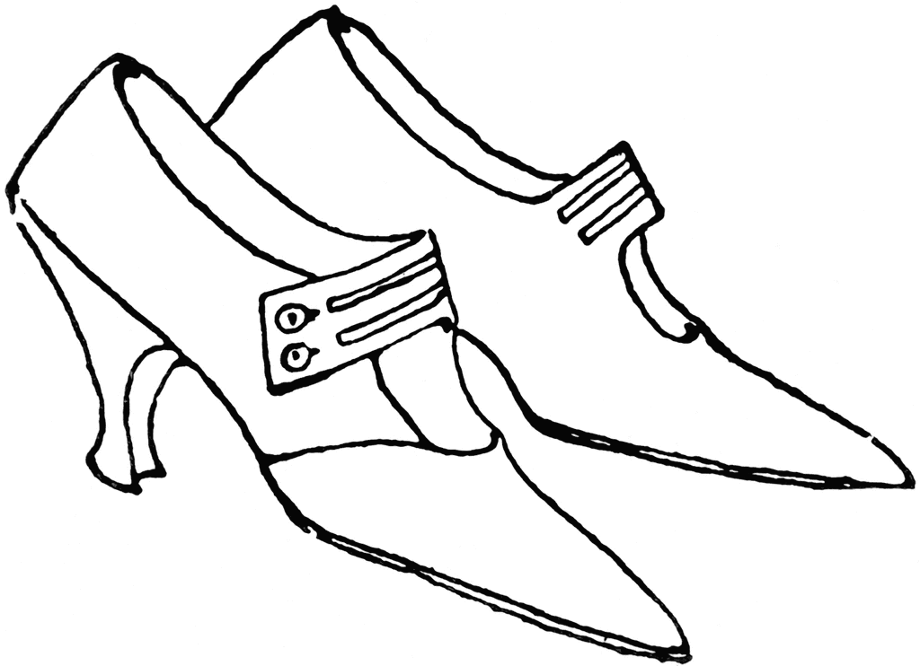 Ladies shoes clipart black and white