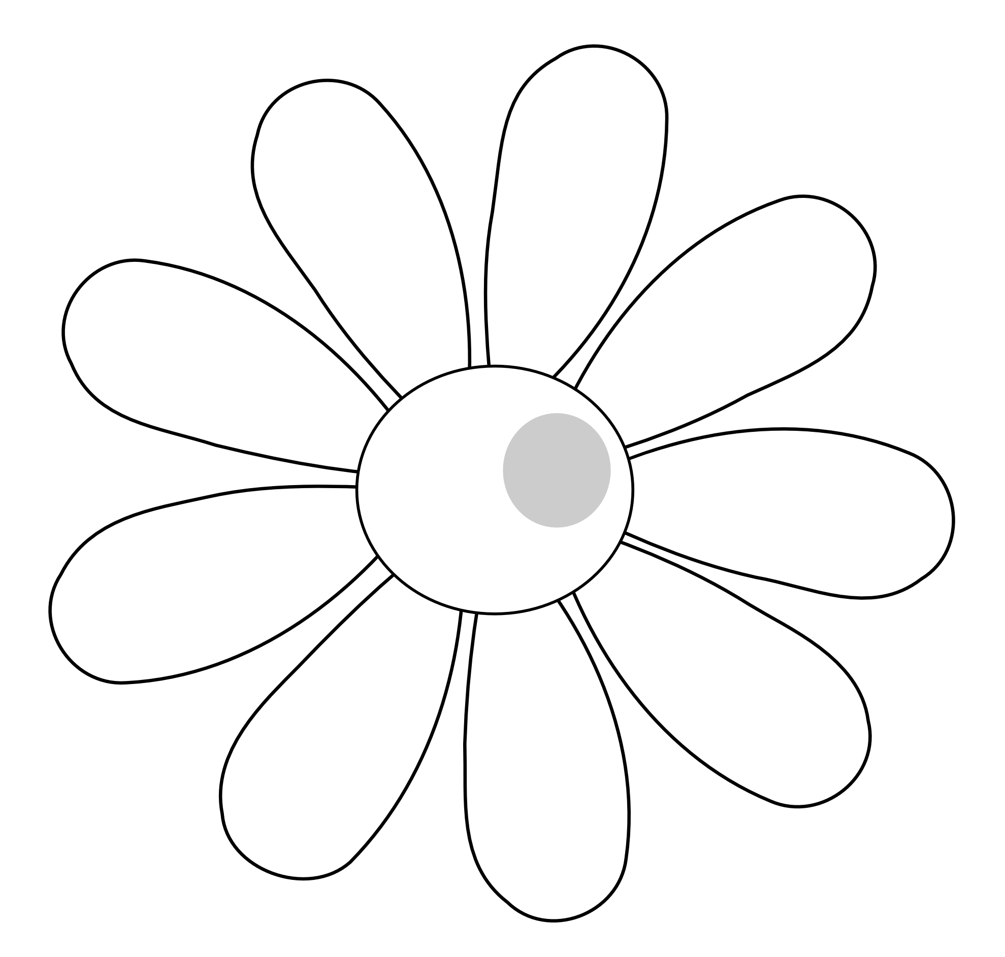 Black And White Daisy Clipart