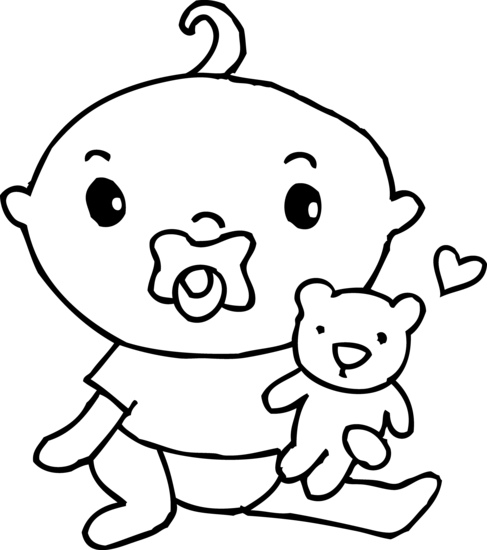 Baby boy clipart black and white