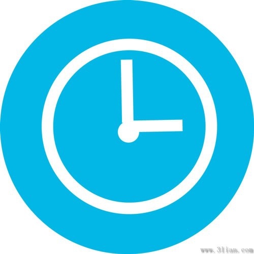 Blue background clock icon vector Free vector in Adobe Illustrator ...