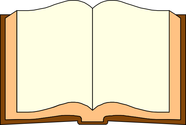 Blank open book clip art