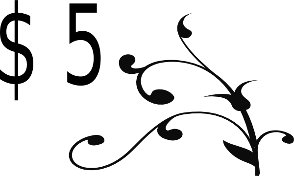 $5 Price Tag Clip Art - vector clip art online ...