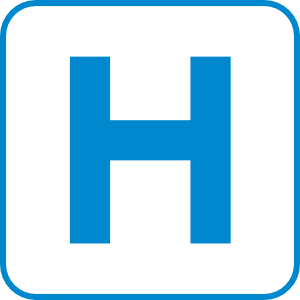 White Hospital Road Sign clip art Free Vector