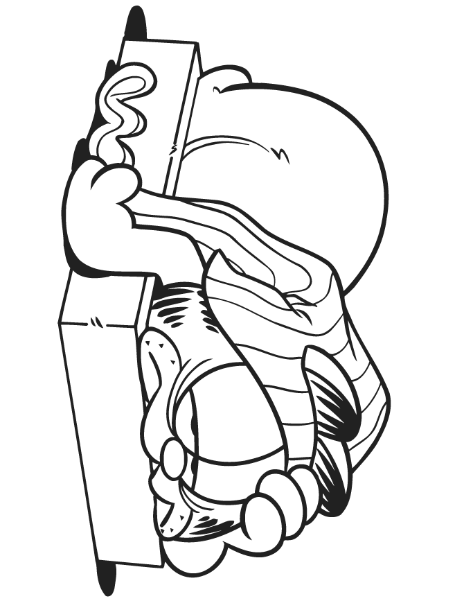 Sick Garfield Cartoon Coloring Page | Free Printable Coloring Pages