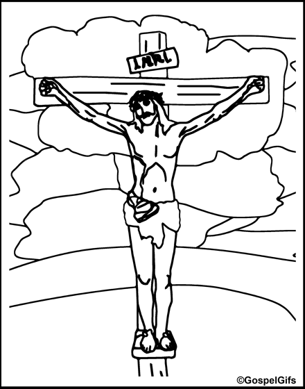 Clip Art Image: Picture of Jesus on the Cross (simple outline image)