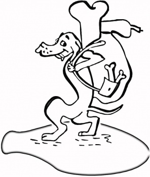 Dog Got Her Bones coloring page | Super Coloring