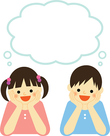 Thinking Little Girls Child Thought Bubble Clip Art, Vector Images ...