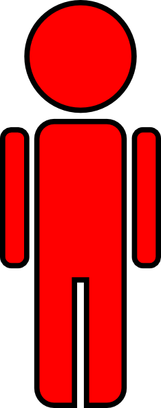 Red Stick Figure Man Clip Art - vector clip art ...