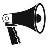 Loudspeaker icon in outline style on a white background&quot; Stock ...