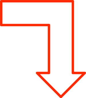 L Shape Arrow Pointing Down - vector Clip Art