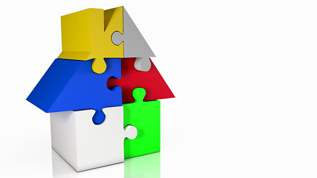 Animated Jigsaw House Loop Rainbow Stock Footage Video | Getty Images