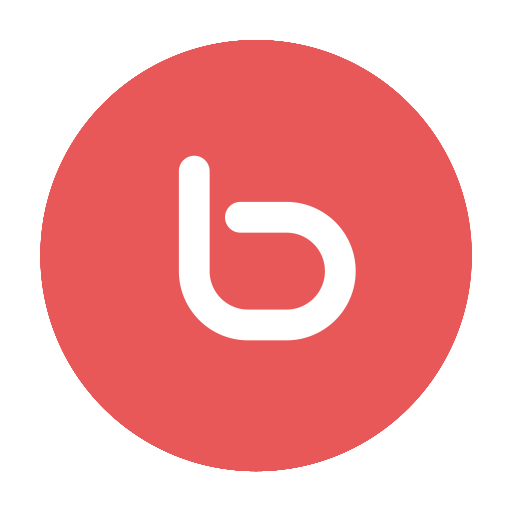 B, bebo, circular, modern, red icon | Icon search engine