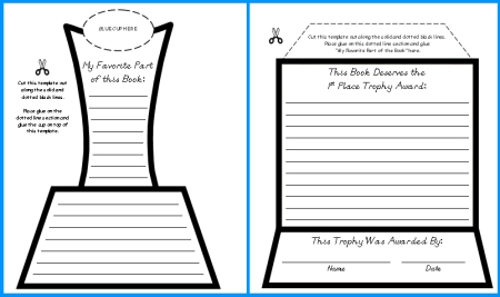 Favorite Book Report Trophy Project: templates, printable ...