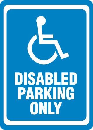 ADA Symbol, Disabled Parking Only - Blue Sign | Barco Products