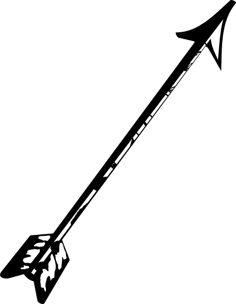 Clipart of archery bow and arrow outline