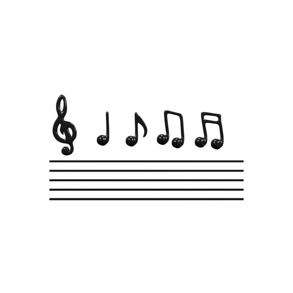 3d obj 8th note music