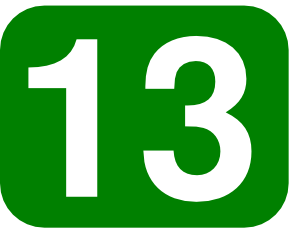 Green Rounded Rectangle With Number 13 clip art Free Vector
