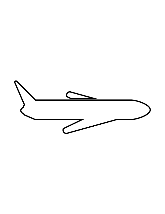 Airplane Side View Stencil | H & M Coloring Pages