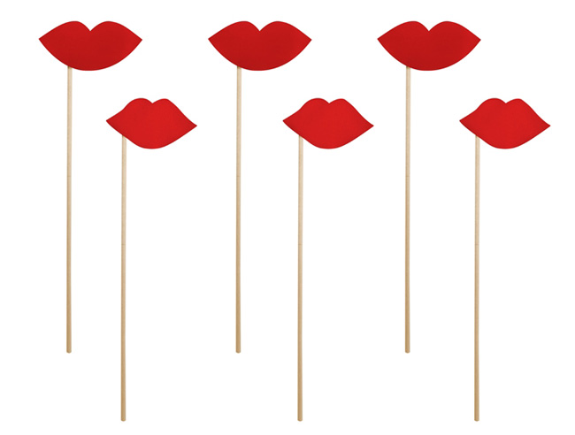 Lot de 6 Bouches Rouges Photobooth sur Pic | Le Photobooth | Mariage.