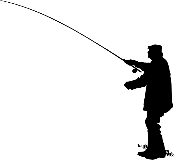 Fly fishing in silhouette vinyl sticker. Customize on line ...