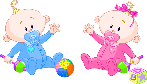 Cartoon cute baby vector illustration 06 - Vector Cartoon, Vector ...