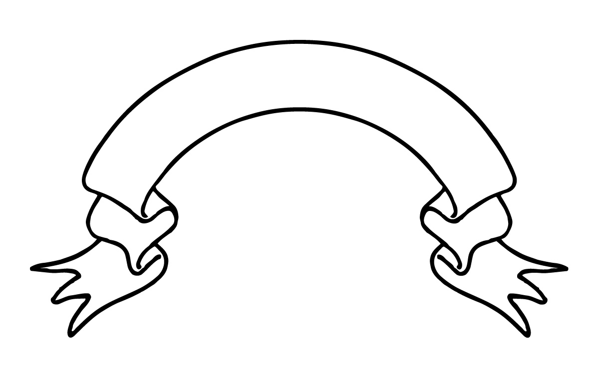 Clip Art: Banner 3 Long B&W