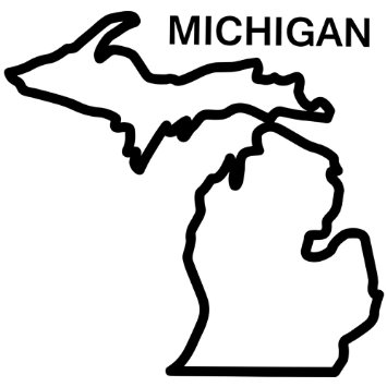 Amazon.com - Michigan State Outline Decal Sticker (black, 11 inch ...