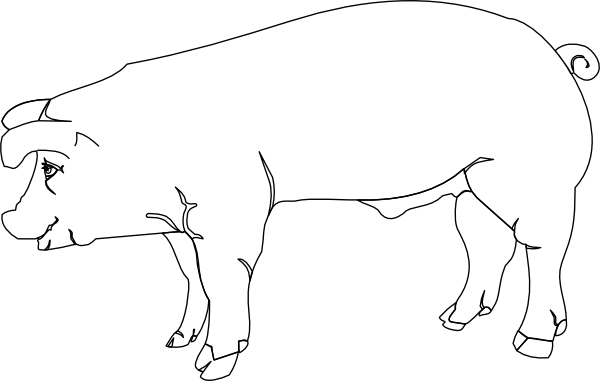 Pig Outline clip art - vector clip art online, royalty free ...