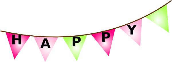 Pink Brown Bunting Bday clip art - vector clip art online, royalty ...