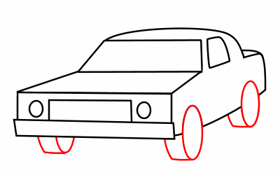 Drawing a cartoon taxi