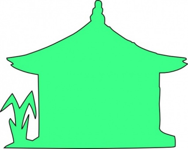 House With Plants Outline clip art | Download free Vector