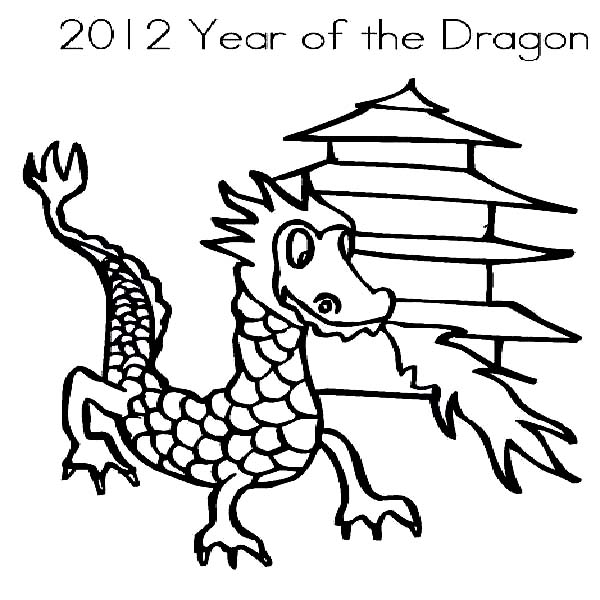 The Dragon God Say Happy Chinese New Year To All Coloring Page