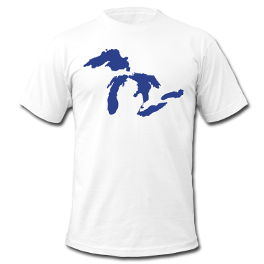 The Great Lakes Design Michigan SIlhouette Vector T-Shirt ...