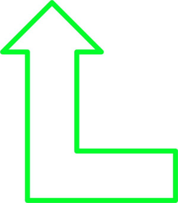 L Shape Arrow Pointing Up - vector Clip Art