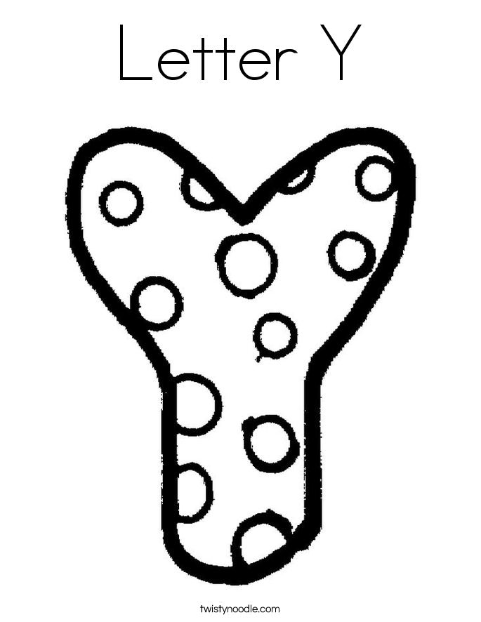 Letter Y Coloring Pages - Twisty Noodle