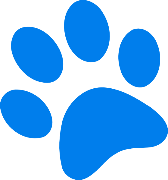 Blue Tiger Paw Print Clip Art - Emoticons Smileys Symbols