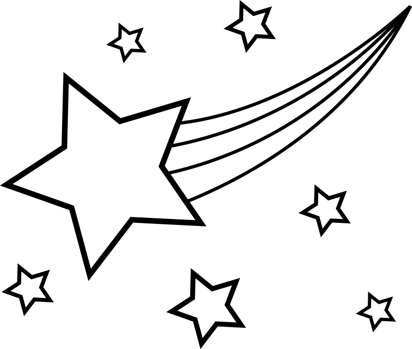 Shooting star clipart black transparent