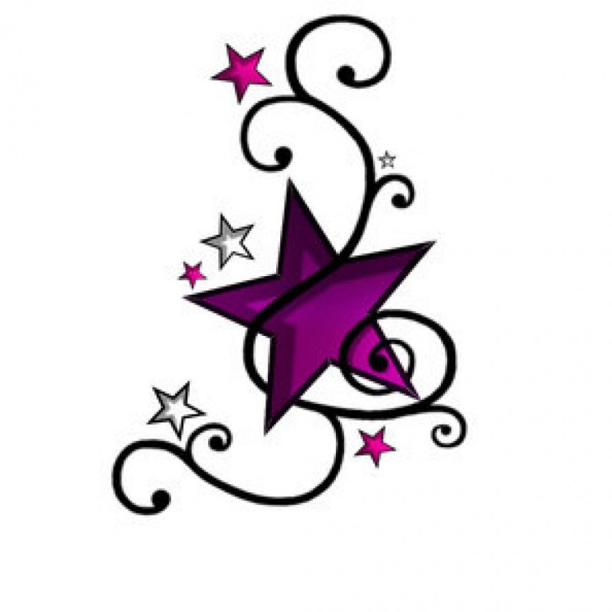 Purple Libra Tattoo Design With Stars And Butterfly | Fresh 2017 ...