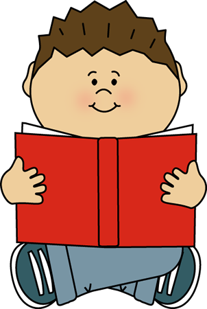 Kid reading clipart