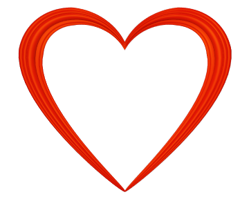 Red Love Heart Embossed Border Transparent Background | UV Associates