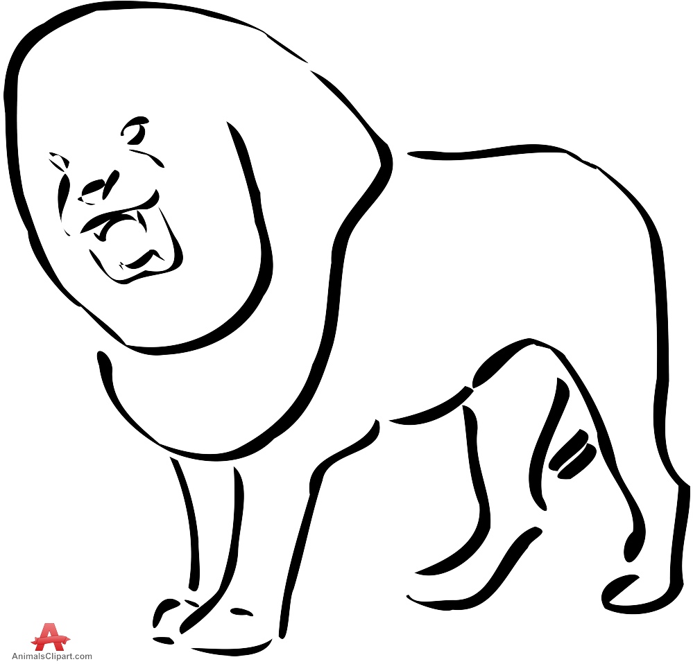Lion Stencil Clipart Outline | Free Clipart Design Download