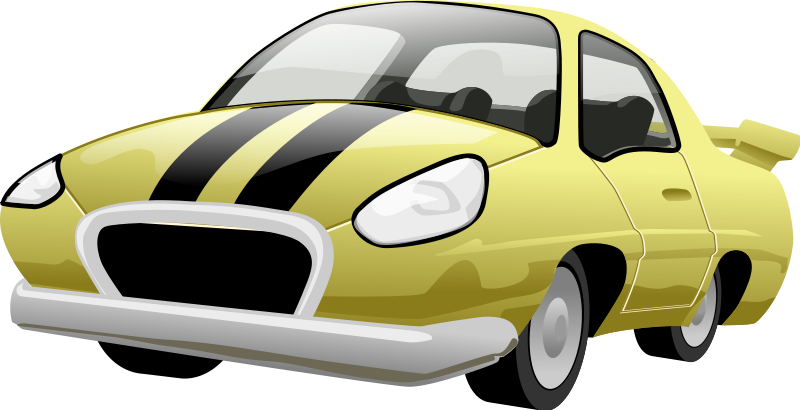 Yellow sports car clipart