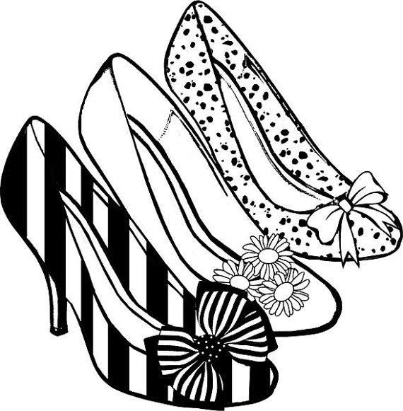 Shoes clipart black and white