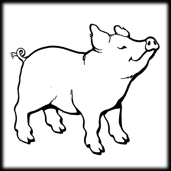 Flying pig clipart black and white