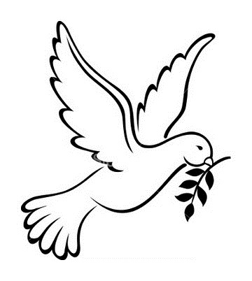 Amazing Outline Flying Dove Tattoo Design