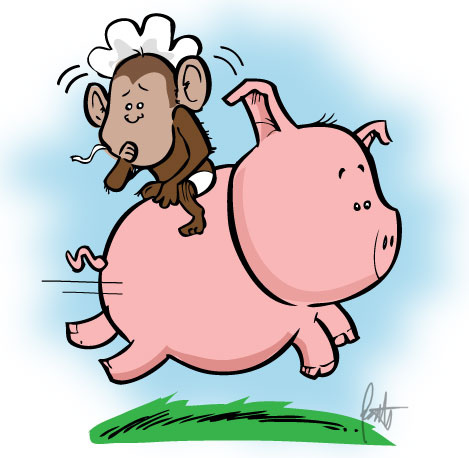 Baby Monkey Riding On A Pig | Instant cure for down-in-the-d… | Flickr